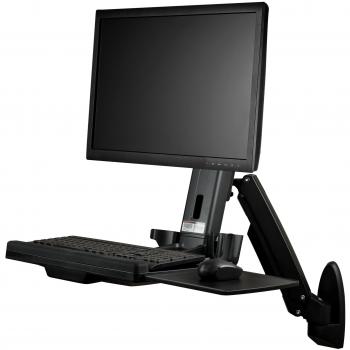 StarTech.com Wall Mounted Sit Stand Desk - Single Monitor - Adjustable Standing Desk Converter - Height Adjustable Desk - Desk Riser