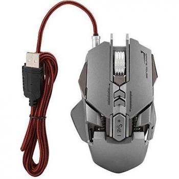 ASHATA Ratón mecánico para Juegos con Cable Retroiluminación LED Ajustable 6400 PPP Ratones ergonómicos para Jugadores