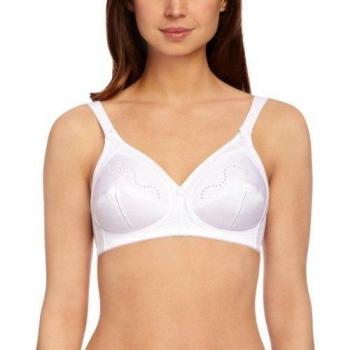 Triumph Doreen Non-Wired Cotton Bra - White - Size 100D