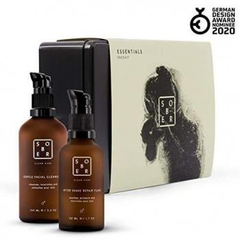 Sober Essentials Face Kit - Sérums hidratantes unisex, incluye Gentle Face Cleanser 100 ml y Hydra Defence Cream 50 ml