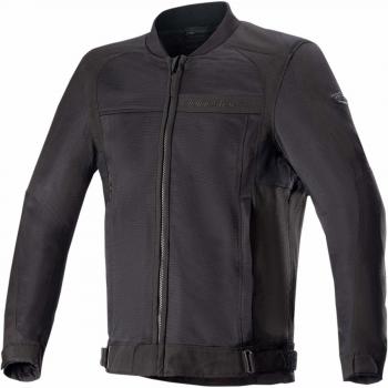 Alpinestars Luc V2 Air Black 600D Polyester Ventilated Motorcycle Bomber Jacket