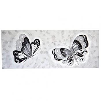 Cuadro Artesanal Mariposas Color Plata 60x150x3.5 cm