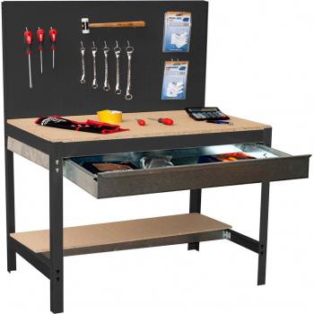 Banco de trabajo SIMONWORK BT2 BOX 1200 ANTRACITA/MADERA - 8425437138195 - Simon Rack, dimensiones 91 x 144,5 x 61 cm, incluye cajón