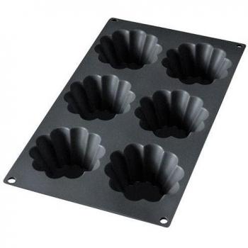 Lékué Gourmet - Molde para briochettes, Seis cavidades, Color Negro