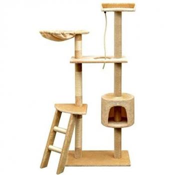 vidaXL Rascador de Gatos con Poste Salón Mascotas Jugar Sisal 150cm Beige