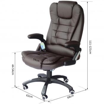 Sillón de masaje ejecutivo con función de calor y vibración, silla de oficina giratoria de cuero sintético