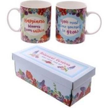 New Bone China Mug - Botanical Set of 2