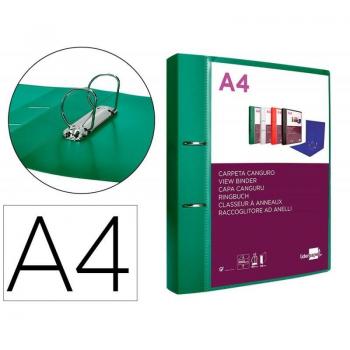 CARP LP CANGURO 2 AN 40 MM MIX PP A4 VERD TRANSLICUDO