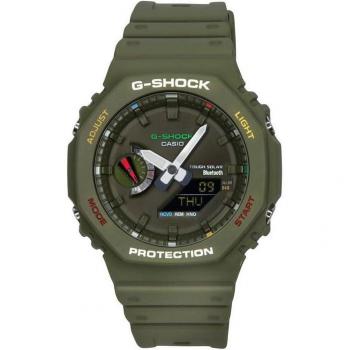 Casio G-Shock Men's Solar Analog-Digital Bluetooth Watch with Green Dial GA-B2100FC-3A 200M