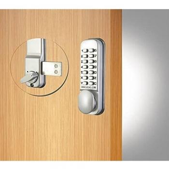 Cerradura Mecánica Codelocks CL100 con Perno Muerto Superficial, Color Plata, Nivel de Seguridad 2