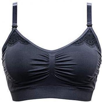 Sans Complexe 71SAE52 Women's Feeling Grey Non-Wired Maternity Nursing Bra Large