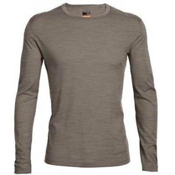 Icebreaker Shirt langarm Oasis Long Sleeve Crewe - Top interior térmico para hombre, color marrón, talla L