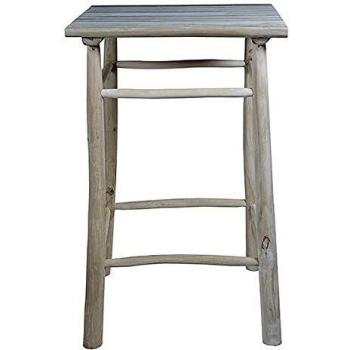BigBuy Home S0110458 Mesa, 110 X 70 X 70 Cm, Madera de Teca, Materiales Varios, Multicolor