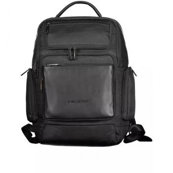 Piquadro Black RPET Backpack - Eco-Friendly RPET Backpack with Multiple Compartments, Male, Size: ONE SIZE, Color: Black