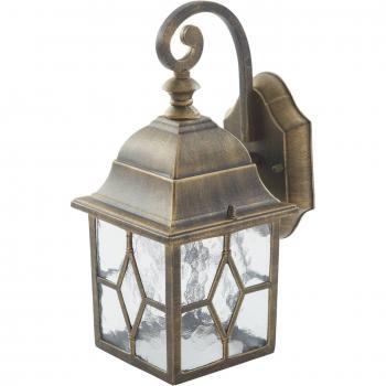 Aplique de pared Lindby Purnima en look de farol, tipo industrial, color dorado, hecho de metal, para salón y comedor, 1 llama, casquillo E27
