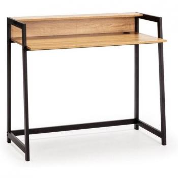 Escritorio de Ordenador Naia 1 Estante, Color Roble/Negro, 104 cm.