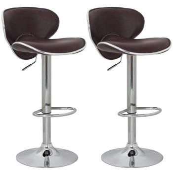 vidaXL Taburete de bar de diseño, de cuero marrón