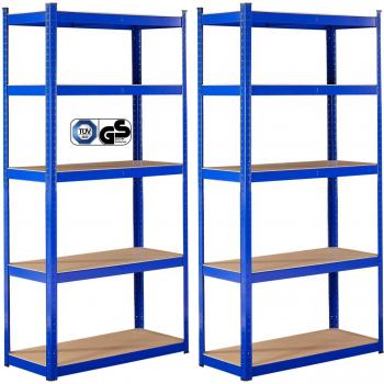 AREBOS 2x Estantería Metálica - Estanterías de Almacenaje 180 x 90 x 30 cm - Capacidad de carga 875 kg - Estructura metálica resistente - 5 baldas ajust