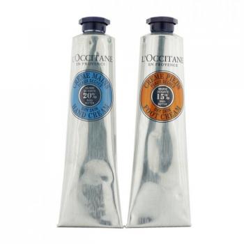 L'Occitane Shea Butter Hand & Foot Care Set: Hand Cream 75ml/2.6oz + Foot Cream 75ml/2.6oz - 2 Piece Kit