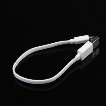 Cable de carga Micro USB plano corto blanco de 20cm para teléfonos móviles - 100 unidades
