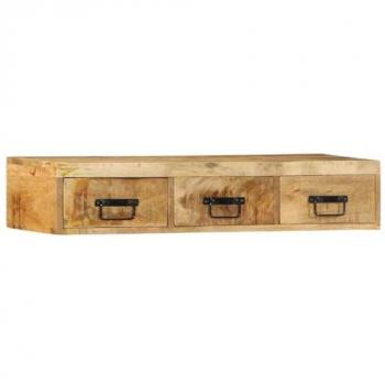 Mueble de TV de Pared 100x30x19 cm Madera Maciza de Mango Rugosa, Soporte Multimedia
