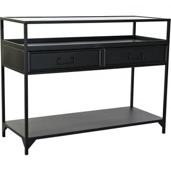 Consola de Metal y Cristal Negra 100x40x76 - Fijalo, el complemento ideal para tu hogar