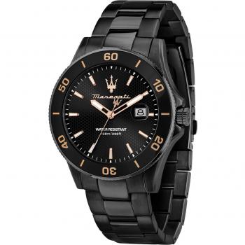Reloj de Hombre Maserati Competizione R8853100035, Cuarzo, Cronógrafo, Dial Negro/Rosado, 43 mm, Acero Inoxidable, Resistencia al Agua 100M