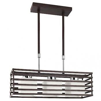 Lámpara de Techo CRISTAL RECORD CELL 3 Luces Wengué - Diseño Moderno E27 Max 40W