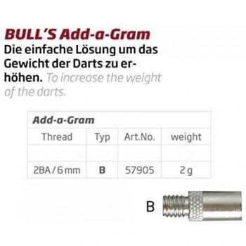 Bull's Darts 57905 - Suma 2 gr de peso , color plata