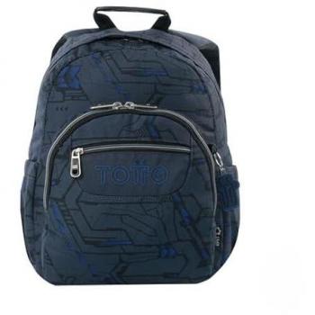 Mochila Escolar Mediana Gommas Zolid, Capacidad 15L, Bolsillo para PC 14, Espaldar Ergonómico, Correas en S, Estampado Gris