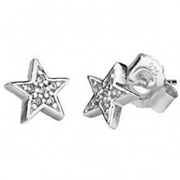 VIDAL & VIDAL Pendientes Plata 1ª Ley 925 Estrella Circonitas