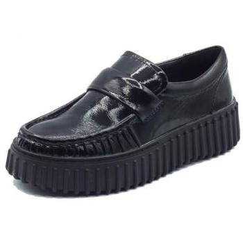 Clarks Women's Black Patent Torhill Mocc Half Shoes EU 37