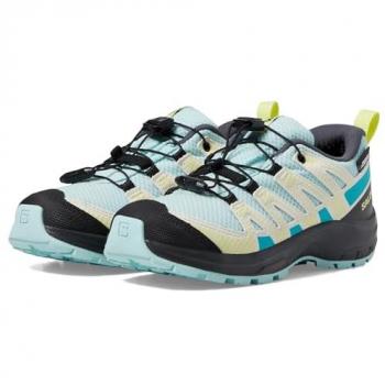 Zapatillas de Trekking Salomon XA Pro V8 ClimaSalomon™ Impermeables Turquesa/Amarillo Infantil - Talla 36