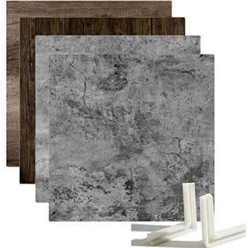 Selens 2X Fondo de Tableros 55x55cm Kit Fotografía Doble Lado Cementode Madera Textura, Vertical de Mesa Plana para Estudio Fotográfico Flat Lay Producto Pequeño Alimentos Joyería Cosméticos