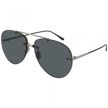 Bottega Veneta Silver/Grey Sunglasses Bv0179S, Female, Gray, Size: 63 MM