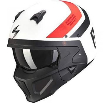 Casco SCORPION Covert-X Mate Rust Blanco y Rojo