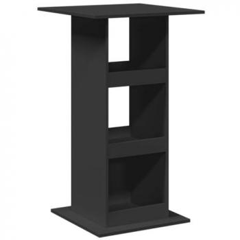 Mesa Bar con Almacenaje Madera Ingeniería Negra 60x60x102 cm