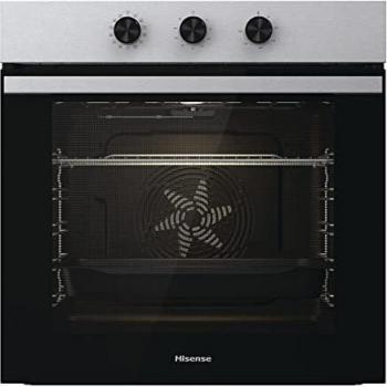 Hisense BI61111AX Horno Multifunción, Gran Capacidad 77L,Cocción Simultanea 5 Niveles, ventilador XXL, Pizza mode 300º, Puertas removibles Inox