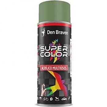 Den Braven, Pintura Acrílica en Spray Multiusos de Uso Profesional y Doméstico, Para interiores y exteriores, Secado rápido y Acabado Brillante, Supercolor, Verde RAL 6011, Bote 400 ml
