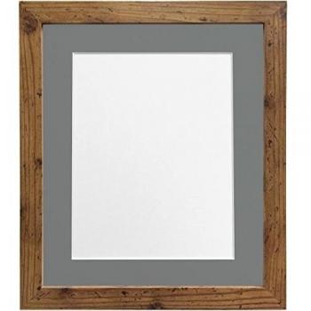FRAMES BY POST Marco de Fotos, 25 mm de Grosor, H7, Color Blanco, Madera, Rustic Oak, 14 x 11 Image Size 12 x 8 Inch