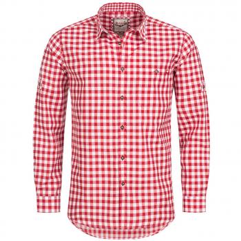 Camisa Tradicional 'Franzl' a Cuadros Rojo/Blanco - Modern Fit