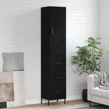 Aparador negro de madera multicapa 34,5x34x180 cm