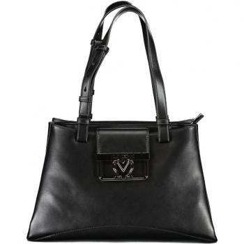 Love Moschino Black Polyethylene Handbag with Multiple Compartments, Female, Size: ONE SIZE