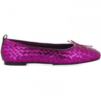 Gioseppo Tulbing Fuchsia Braided Leather Ballet Flats for Women