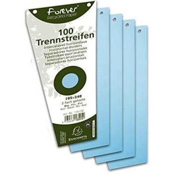 Paquete de 100 Separadores Trapezoidales, Perforados, de Papel Reciclado 180g/m², 105x240mm - Forever
