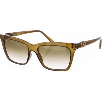 Salvatore Ferragamo Women's Rectangular Acetate Sunglasses SF1027S - Green - One Size