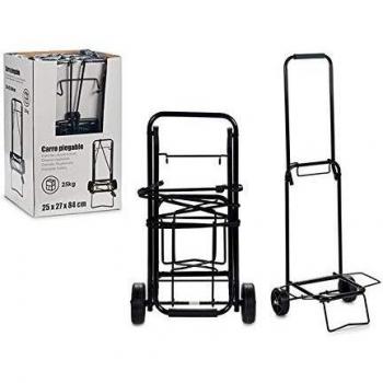 BigBuy Home S3603768 Carro Multiusos, Materiales Varios, Negro, 29 x 84 x 25 cm