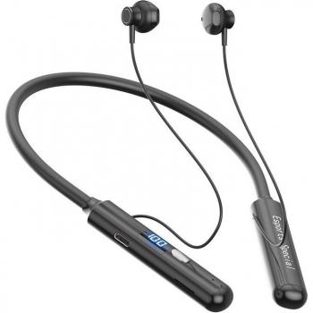 Auriculares TWS Inalámbricos Bluetooth 5.2 con Reducción de Ruido, Resistencia al Agua IPX5, Banda para el Cuello y 200 Horas de Reproducción