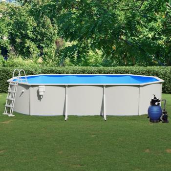 Piscina con Bomba de Filtro de Arena y Escalera 610x360x120 cm