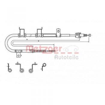 Cable de freno de mano Metzger 17.2576 para Hyundai i30 trasero derecho